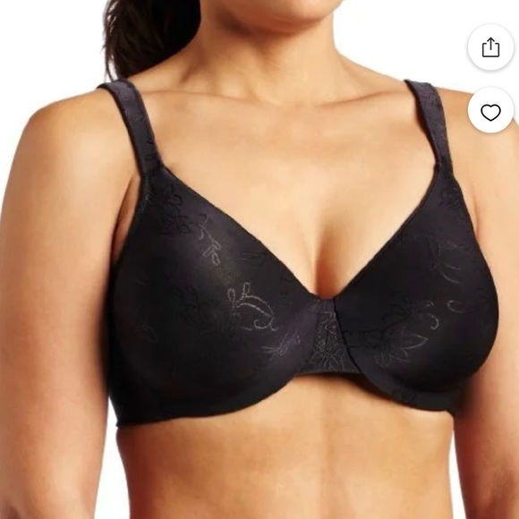 Women's Lilyette 0455 36DD Black Onyx Dream Back Minimizer Underwire Bra EUC - Picture 1 of 5